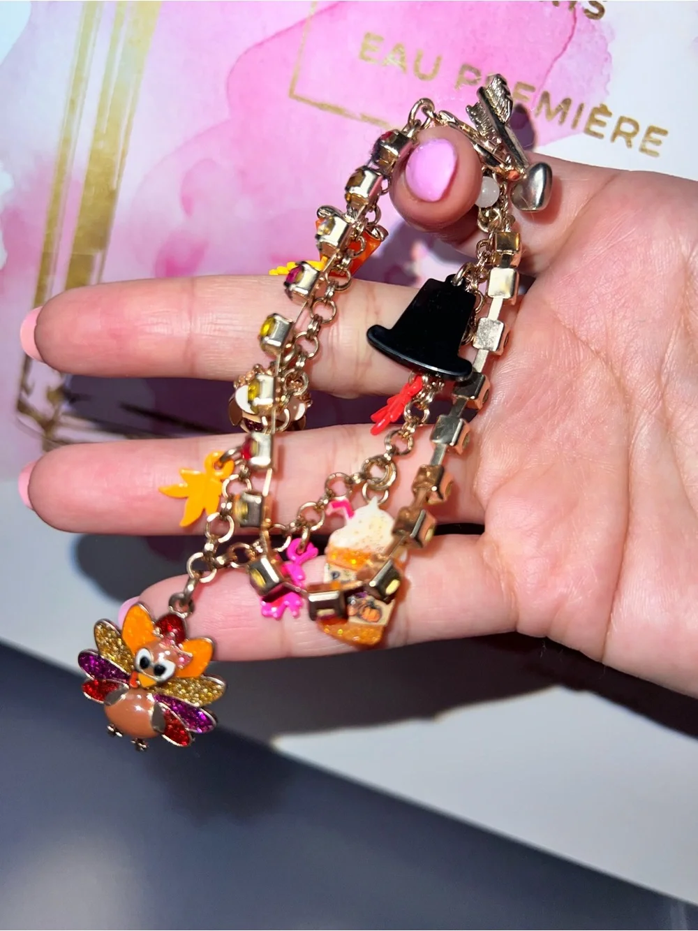 Betsy Johnson Thanksgiving Theme Charm Bracelet - Picture 3 of 6